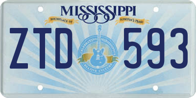 MS license plate ZTD593