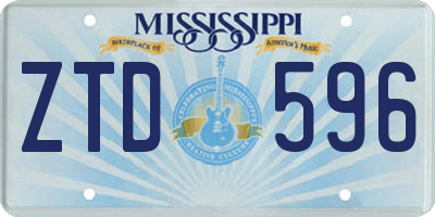 MS license plate ZTD596