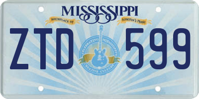 MS license plate ZTD599