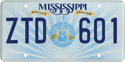 MS license plate ZTD601