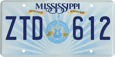 MS license plate ZTD612