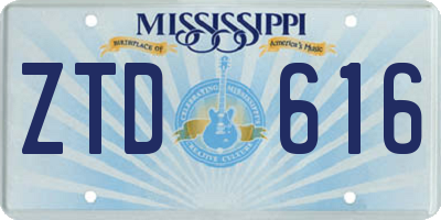 MS license plate ZTD616