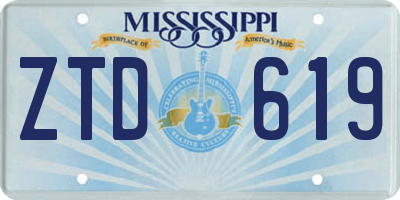 MS license plate ZTD619