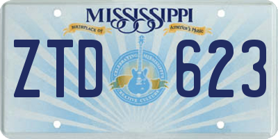 MS license plate ZTD623