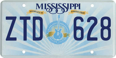MS license plate ZTD628