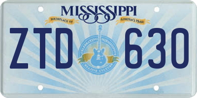 MS license plate ZTD630