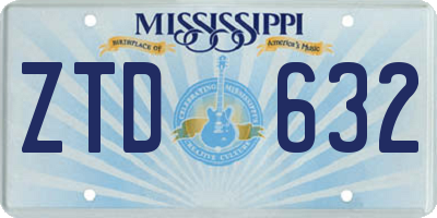 MS license plate ZTD632