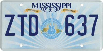 MS license plate ZTD637