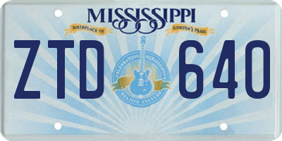 MS license plate ZTD640