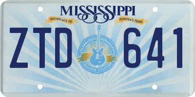 MS license plate ZTD641
