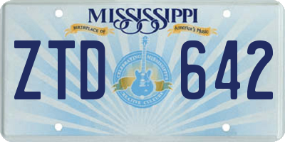 MS license plate ZTD642