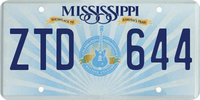 MS license plate ZTD644