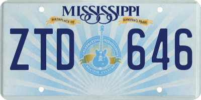 MS license plate ZTD646