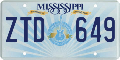 MS license plate ZTD649