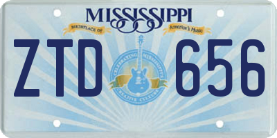 MS license plate ZTD656