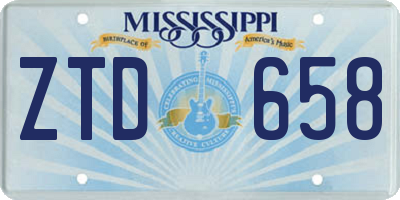 MS license plate ZTD658