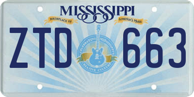 MS license plate ZTD663