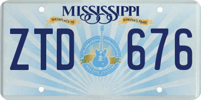 MS license plate ZTD676