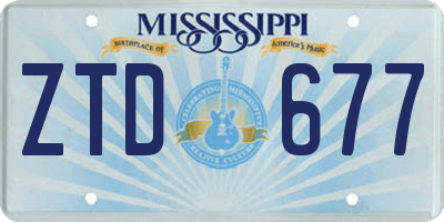 MS license plate ZTD677