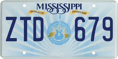 MS license plate ZTD679