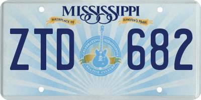 MS license plate ZTD682
