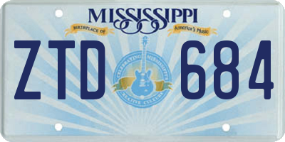 MS license plate ZTD684