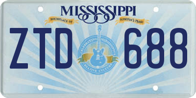 MS license plate ZTD688