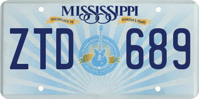 MS license plate ZTD689
