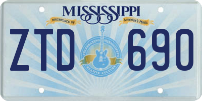 MS license plate ZTD690