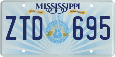 MS license plate ZTD695