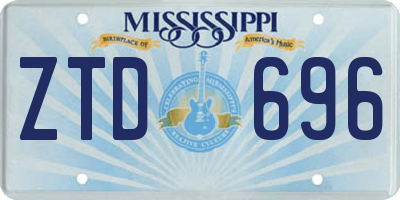 MS license plate ZTD696