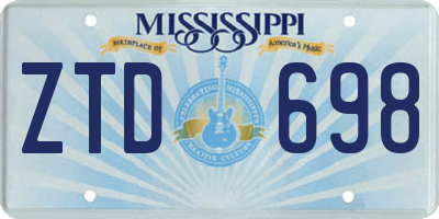 MS license plate ZTD698