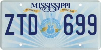 MS license plate ZTD699