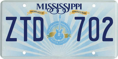 MS license plate ZTD702