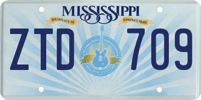 MS license plate ZTD709