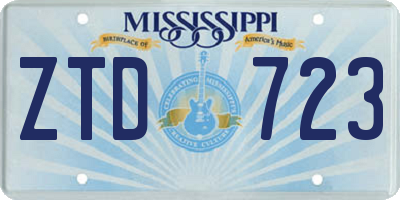 MS license plate ZTD723