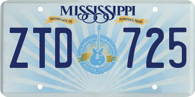 MS license plate ZTD725