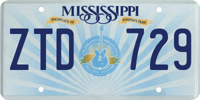 MS license plate ZTD729