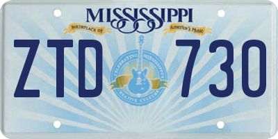 MS license plate ZTD730