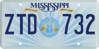 MS license plate ZTD732