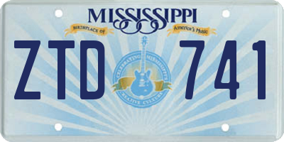 MS license plate ZTD741