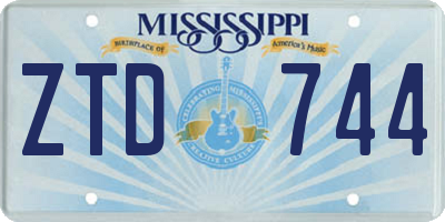 MS license plate ZTD744