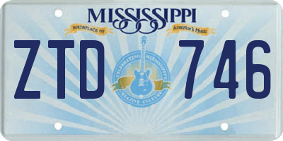 MS license plate ZTD746