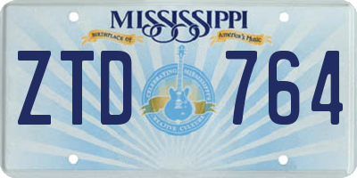 MS license plate ZTD764