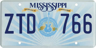 MS license plate ZTD766