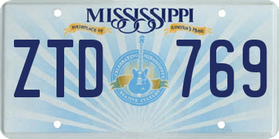 MS license plate ZTD769