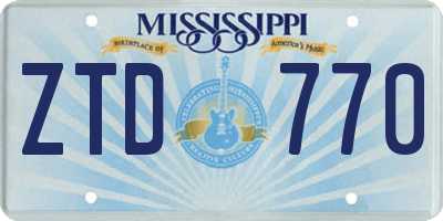 MS license plate ZTD770