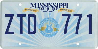 MS license plate ZTD771