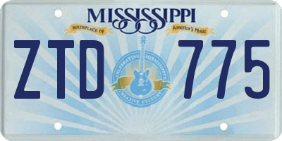 MS license plate ZTD775