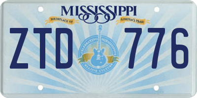 MS license plate ZTD776